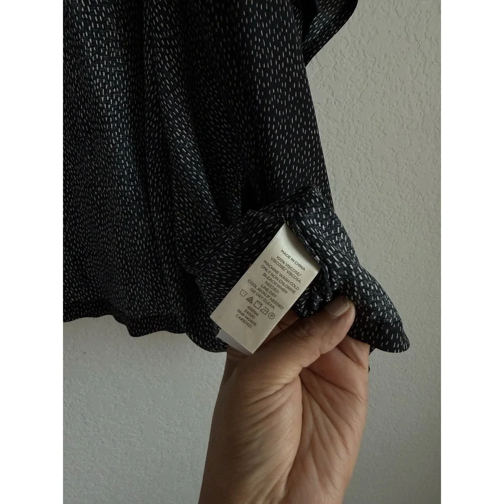 Loft Black Cardigan Women's One Size Dot Print Open‎ Front Slouchy Batwing Boho
